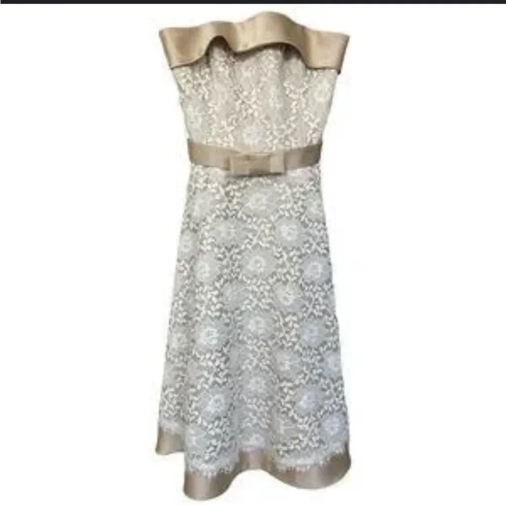 White House black market champagne and sanity lace dress - Picture 9 of 10